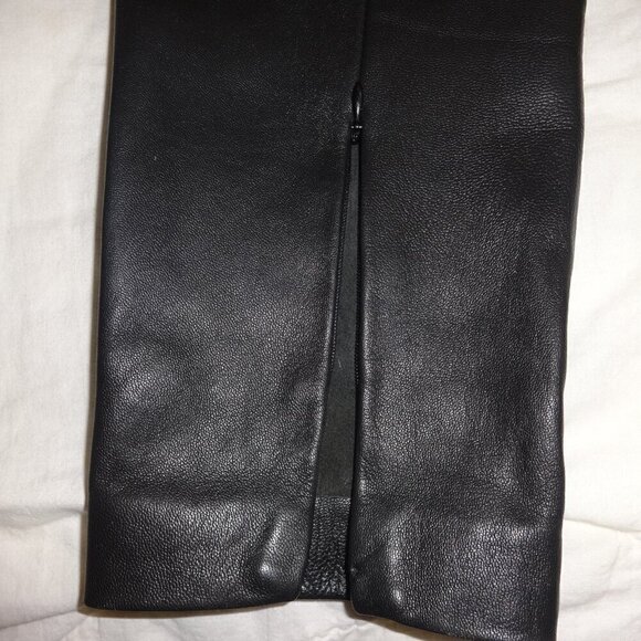 Lew Magram Collection women's size 8 black 100% real leather pants, tapered leg - Picture 7 of 16